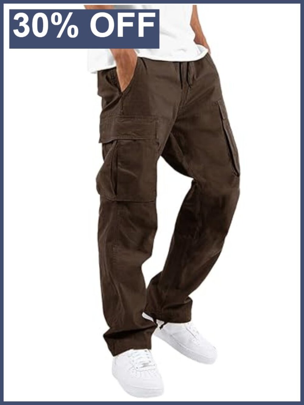 Men's Cargo Pants Cotton Spandex Drawstring Joggers Outdoor Hiking